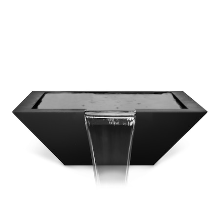 The Outdoor Plus 24 Square Maya Water Bowl - Powder Coated Metal - Black - OPT-24SQPCWO-BLK